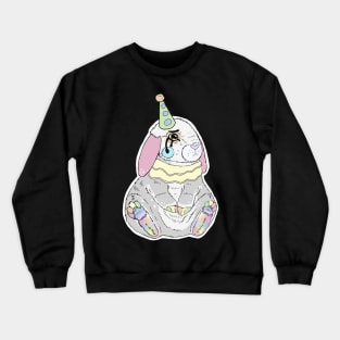 Lovely Clown Bunny || Rainbow Pastels || Unique Fun Animal Friends Crewneck Sweatshirt